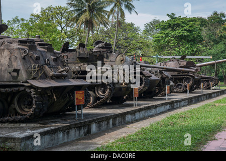 Captured American and South Republic Vietnamese Army Tanks and Armored Transport at Hue Military Museum, Vietnam Stock Photo