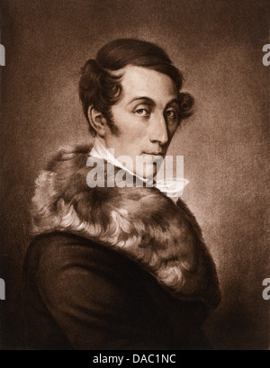 Composer Carl Maria von Weber. Photogravure of a painting Stock Photo