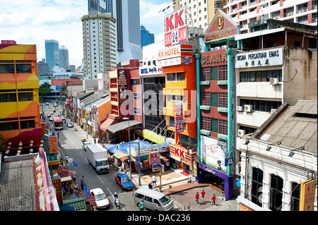 Crowded Chinatown street in Kuala Lumpur. Stock Photo