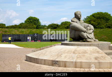 Battle of Britain War Memorial Young Airman Sculpture at Capel-Le-Ferne in Folkestone - Kent UK Stock Photo
