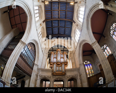 The interior of Saint Mary's Church, Oxford - fisheye view 2 Stock Photo