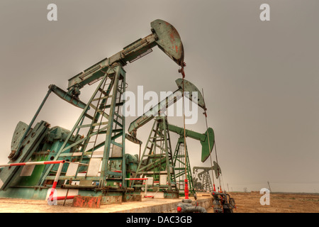 oil pump jacks Stock Photo