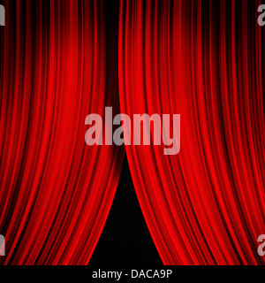 Red curtain on theater or cinema stags Stock Photo