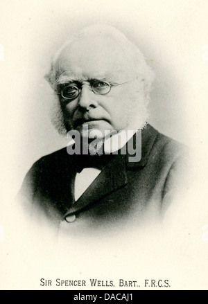 Sir Thomas Spencer Wells, 1st Baronet (1818 to 1897) was surgeon to Queen Victoria Stock Photo
