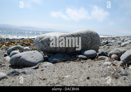 Large pebbles on a beach Stock Photo