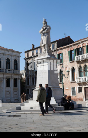 Nicolo Tommaseo, Statue, Campo Santo Stefano, Venice, Italy Stock Photo