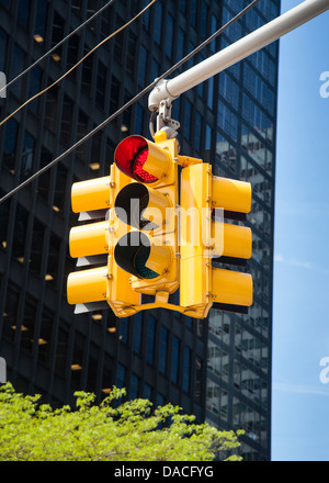 Overhead US yellow traffic light. Stock Photo