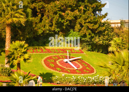 Floral clock in Valparaiso chile Stock Photo