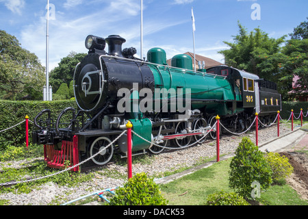 Old steam locomotive at Hua Hin station, Prachuap Khiri Khan province, Thailand Stock Photo