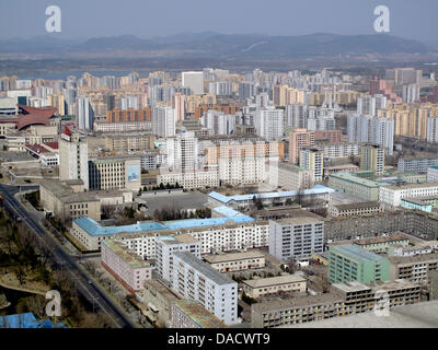 FILE - An archive picture dated 03 April 2011 shows a residential area in Pyongyang, Republic of Korea.  After the death of North Korean leader Kim Jong-il, Pyongyang described his son Kim Jong-un as the 'great successor' and urged North Koreans to unite behind him, North Korea's state-run news agency, KCNA, reported on 19 December 2011. Photo: Ulrike John Stock Photo