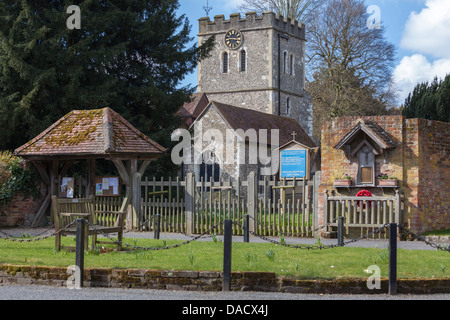 The Church of St. John the Baptist, a 12th century church, in Little Marlow, Buckinghamshire, England, United Kingdom, Europe Stock Photo