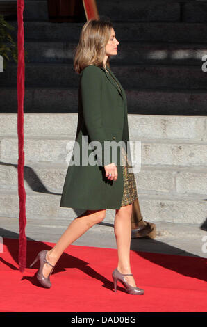 Princess Letizia of Spain attends the first parliament session with the new government at the Spanish parliament building in Madrid, Spain, 27 December 2011.  Photo: Albert Nieboer / NETHERLANDS OUT Stock Photo