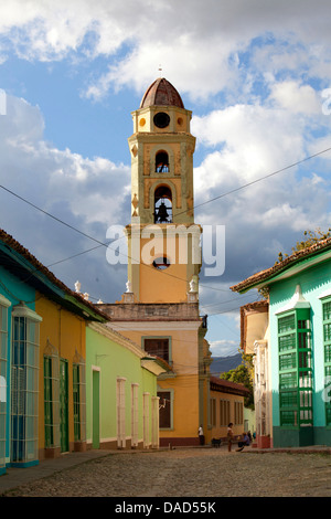 Belltower of The Convento de San Francisco de Asis, UNESCO World Heritage Site, Trinidad, Cuba, West Indies, Central America Stock Photo