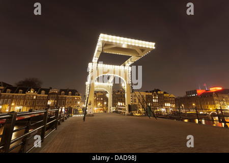 Magere Brug (Skinny Bridge), Amsterdam, Netherlands Stock Photo