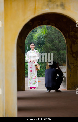 Photo Shooting Event on the Ground of the Imperial Citadel Thang in Hanoi, Vietnam Stock Photo