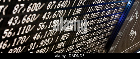 FILE - An archive picture dated 30 December 2009 shows exchange-traded funds (ETFs) in Frankfurt/Main, Germany. Most ETFs track an index such as the DAX. Photo: Frank Rumpenhorst Stock Photo