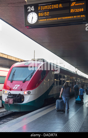 Termini Station Rome, Italy, train to Fiumicino airport Stock Photo