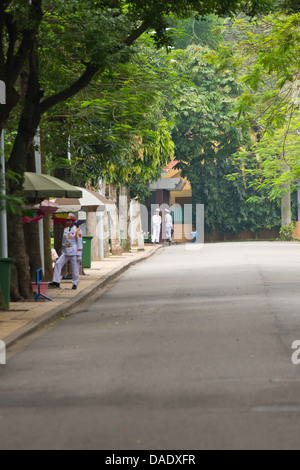 Tree Lined Boulevard in Hanoi, Vietnam Stock Photo