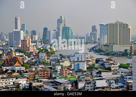panoramic view to Chinatown and financial district Bang Rak, Thailand, Bangkok Stock Photo