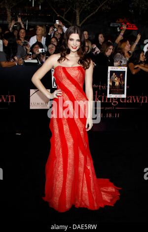 US actress Ashley Greene arrives for the World Premiere of 'The Twilight Saga: Breaking Dawn - Part 1' at Nokia Theatre at L.A. Live in Los Angeles, USA, 15 November 2011. Photo: Hubert Boesl Stock Photo