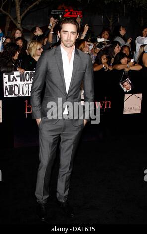US actor Lee Pace arrives for the World Premiere of 'The Twilight Saga: Breaking Dawn - Part 1' at Nokia Theatre at L.A. Live in Los Angeles, USA, 15 November 2011. Photo: Hubert Boesl Stock Photo