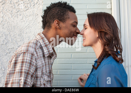 Young couple touching noses Stock Photo