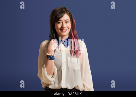 Portrait of young woman with dyed hair Stock Photo