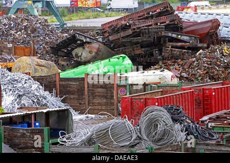 scrap metal at scrapyard, Germany, North Rhine-Westphalia, Cologne Stock Photo