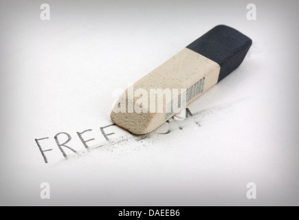 Rubber and word on paper Stock Photo