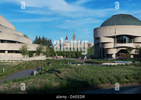 Ottawa Parliament hill and canadian museum of civilization in Gatineau Stock Photo