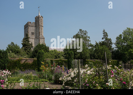 Holy Cross Church from Goodnestone Park Gardens, Kent, UK Stock Photo
