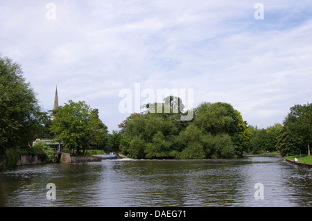 Lucy's Mill Weir, Stratford upon Avon Stock Photo