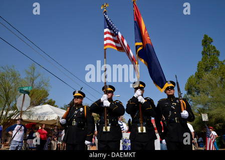 Celebrants in the Palo Verde Neighborhood participate in the 50th annual Fourth of July parade, Tucson, Arizona, USA. Stock Photo