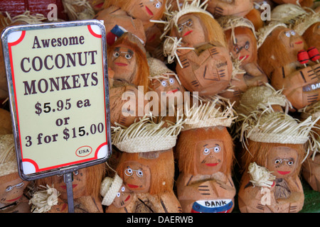 Miami Florida,Florida City,Robert Is Here,produce,market,sale,sign,information,coconut monkeys,pricing,humor,humorous,FL130518028 Stock Photo