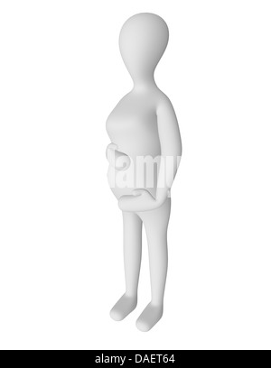 3d Render of a Pregnant Female Character Stock Photo