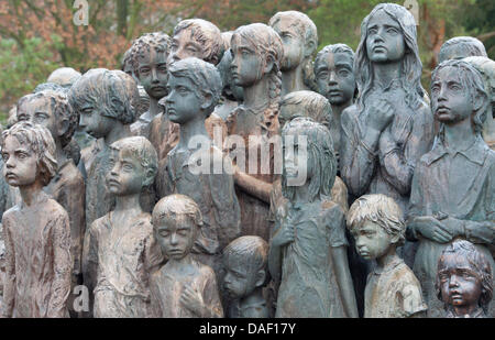 The monument for the murdered children in Lidice Memorial is seen in Lidice, Czech Republic, 24 November 2011. On 10 June 1942, the village was completely destroyed in reprisal for the assassination of Reinhard Heydrich, chief of the Reich Main Security Office. 340 residents died in the reprisal action. Seehofer is visiting the Czech capital Prague and three memorials to the victim Stock Photo