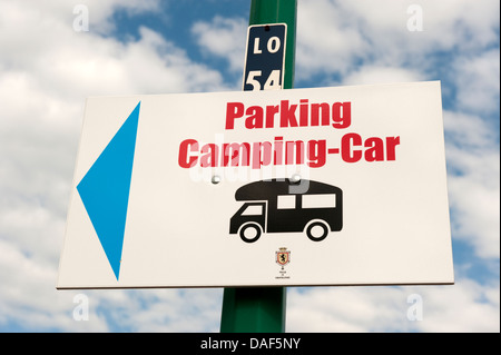 Parking Camping Car Sign Motorhome Motor Home Camper Van Stock Photo