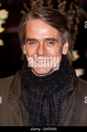 British actor Jeremy Irons arrives at the premiere of 'Margin Call' at the 61st Berlin International Film Festival, Berlinale, at Berlinale Palast in Berlin, Germany, on 11 February 2011. Photo: Hubert Boesl dpa Stock Photo