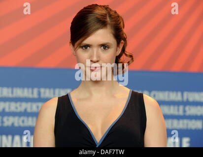 British actress Emily Cox attends the press conference for the film