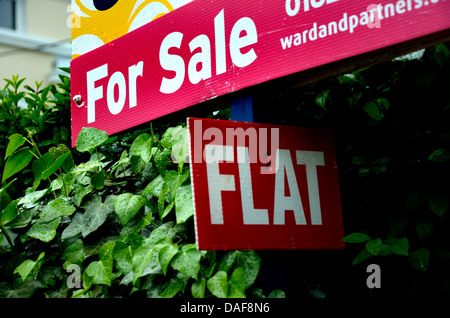 Maidstone, Kent, England. Flat for sale sign