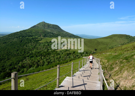 Puy de Dome volcano, Regional natural park of Auvergne Volcanoes, Unesco World heritage, Puy de Dome department, Auvergne, France Stock Photo