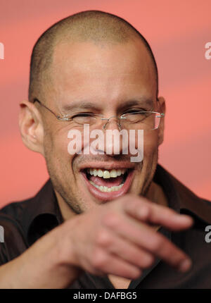 Israeli director Jonathan Sagall attends the press conference for the film 'Lipstikka' ('Odem') during the 61st Berlin International Film Festival in Berlin, Germany, 17 February 2011. The film is running in the competition of the International Film Festival. The 61st Berlinale takes place from 10 to 20 February 2011. Photo: Hannibal dpa  +++(c) dpa - Bildfunk+++ Stock Photo