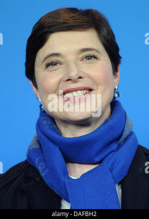 Italian actress Isabella Rossellini poses during the photocall for the film 'Late Bloomers' during the 61st Berlin International Film Festival in Berlin, Germany, 17 February 2011. The film is running in section Berlinale Special of the International Film Festival. The 61st Berlinale takes place from 10 to 20 February 2011. Photo: Britta Pedersen dpa Stock Photo