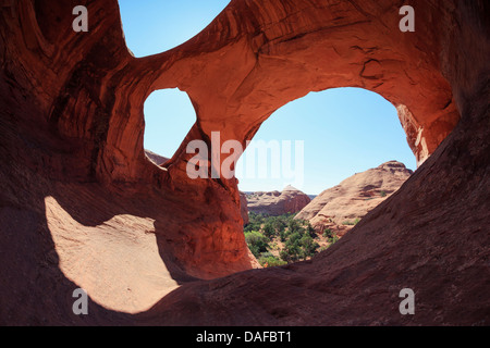 USA, Arizona, Monument Valley, Double Arch Stock Photo