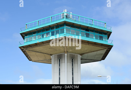 The Pennine Tower Restaurant at Lancaster Services on the M6 which has been awarded listed status by English Heritage Stock Photo