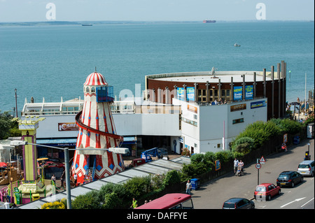 Adventure Island, Southend Radio and Sands restaurant, Southend on sea, Essex, UK. Stock Photo