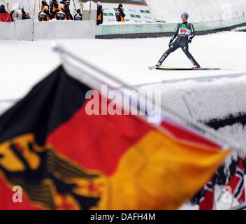 Martin Schmitt of Germany during the Men's Ski Jumping Normal Hill team event at the Nordic Skiing World Championships in the Holmenkollen Ski Arena near Oslo, Norway, 27 February 2011. Photo: Patrick Seeger Stock Photo