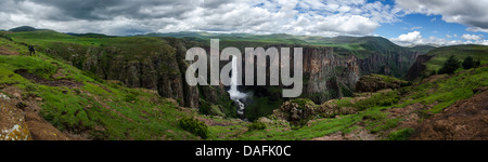 Panorama of Maletsunyane waterfall in Semonkong (Lesotho) Stock Photo