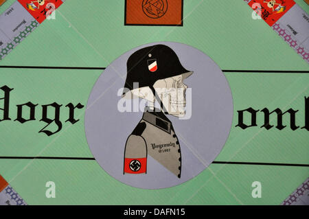 An undated picture shows the centre of an anti-Semitic Monopoly board game, which, according to Thurinigia's State Office for the Protection of the Constitution, had been designed and sold by the members of the Zwickau neo-Nazi terror cell prior to their disappearance is put on display at an unknown location. The office confirmed a report of the 'Frankfurter Allgemeinen Sonntagszei Stock Photo