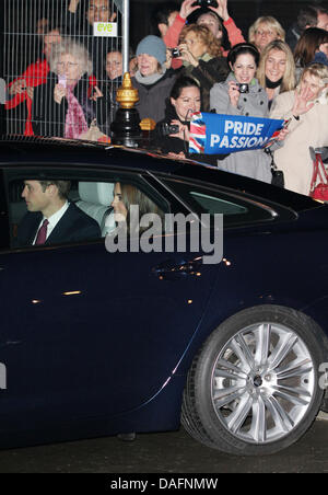 William and Catherine, The Duke and Duchess of Cambridge, arrive for the Gary Barlow's show in aid of the Prince's Trust City Riots Appael and the Foundation of Prince William and Prince Harry at the Royal Albert Hall in London, Great Britain, 06 December 2011. Photo: Patrick van Katwijk  (NETHERLANDS OUT) Stock Photo